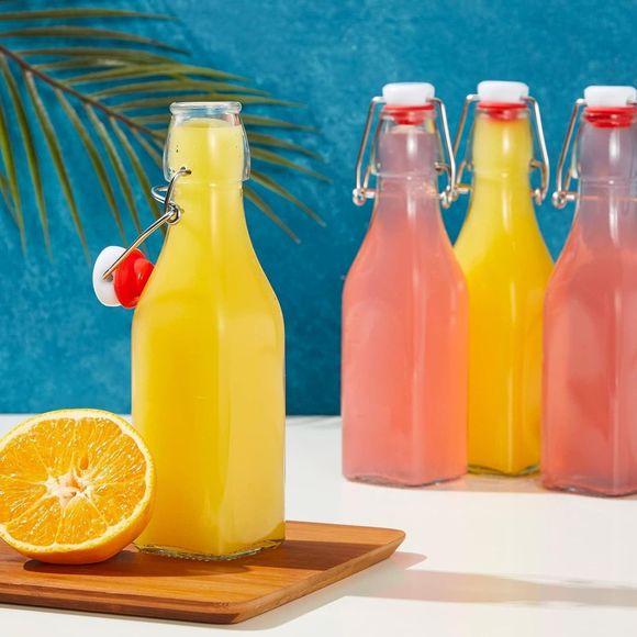 6 8oz Swing Top Glass Bottles with Stoppers Airtight Caps Komucha Oils Vinegar - Picture 3 of 8